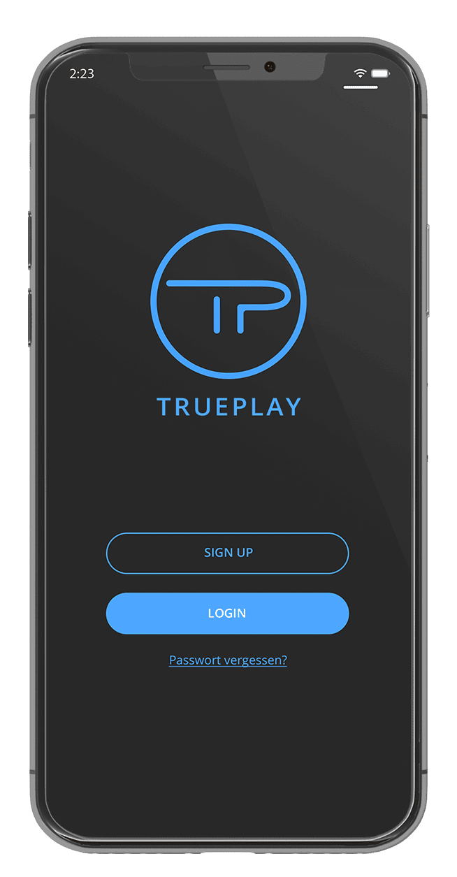 TRUEPLAY Tennis App Login Screen